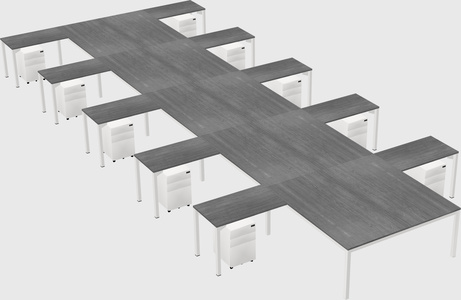 Shared l-shaped desk