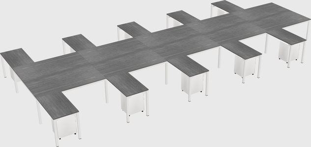Shared l-shaped desk