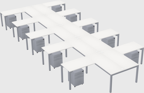 Shared l-shaped desk