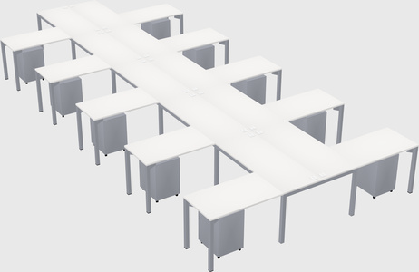 Shared l-shaped desk