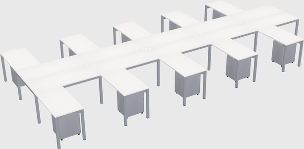 Shared l-shaped desk