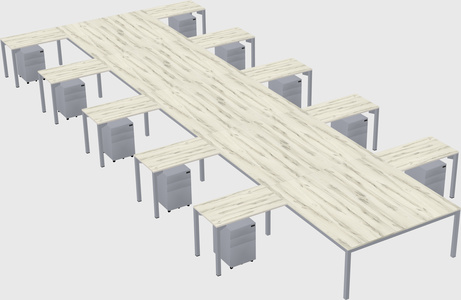 Shared l-shaped desk