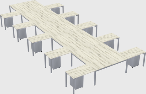 Shared l-shaped desk