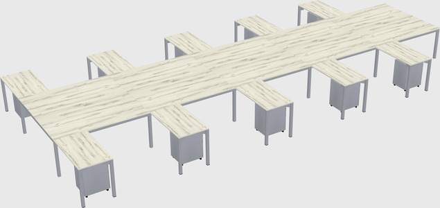 Shared l-shaped desk