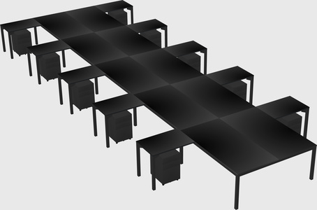 Shared l-shaped desk