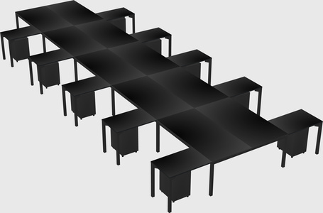 Shared l-shaped desk