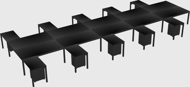 Shared l-shaped desk