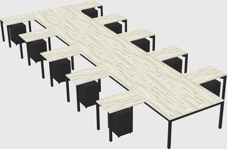 Shared l-shaped desk
