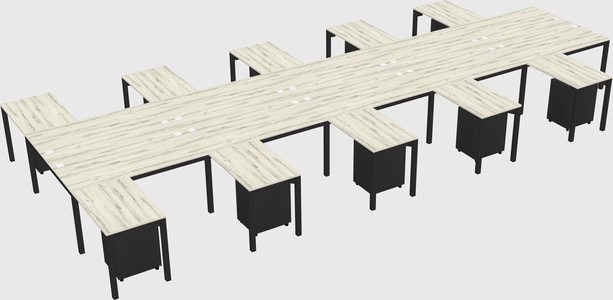 Shared l-shaped desk