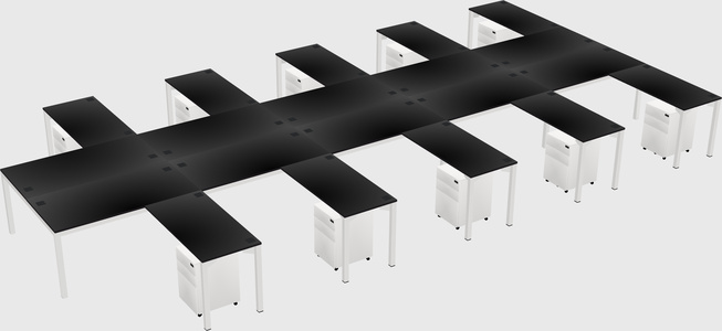 Shared L-shaped Desk