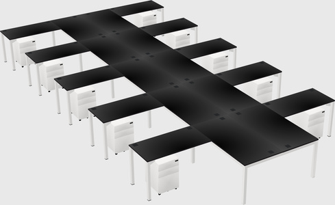 Shared l-shaped desk