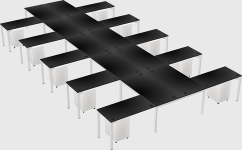 Shared l-shaped desk