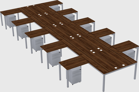 Shared l-shaped desk