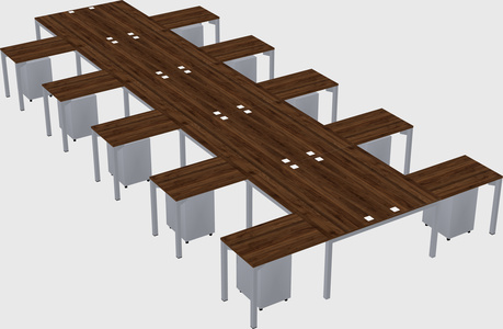 Shared l-shaped desk