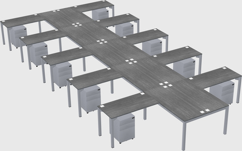 Shared l-shaped desk