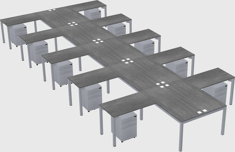 Shared l-shaped desk