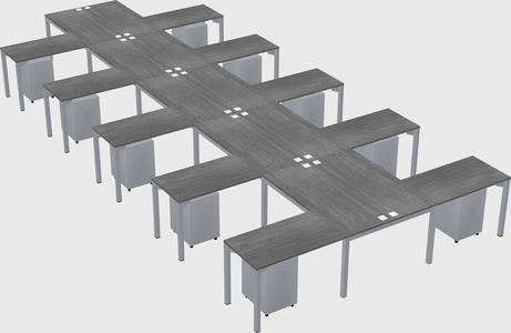 Shared l-shaped desk