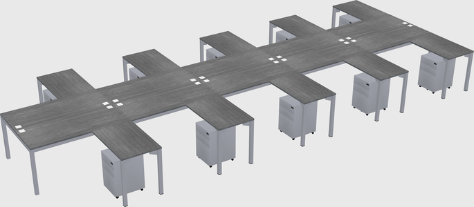 Shared l-shaped desk