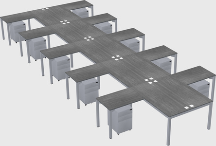 Shared l-shaped desk