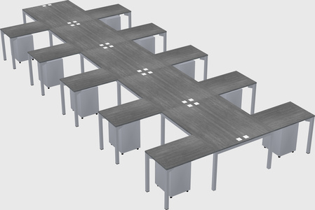 Shared l-shaped desk