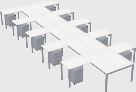 Shared l-shaped desk