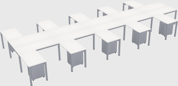 Shared l-shaped desk