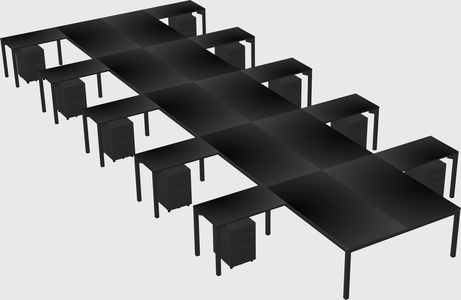 Shared l-shaped desk