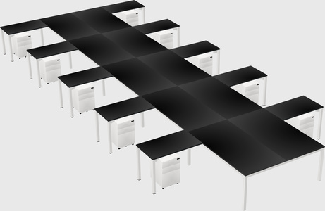 Shared l-shaped desk
