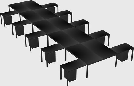 Shared l-shaped desk