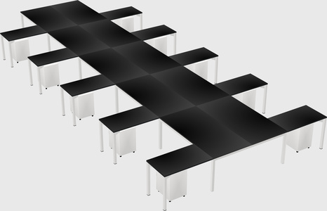 Shared l-shaped desk