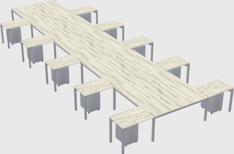 Shared l-shaped desk