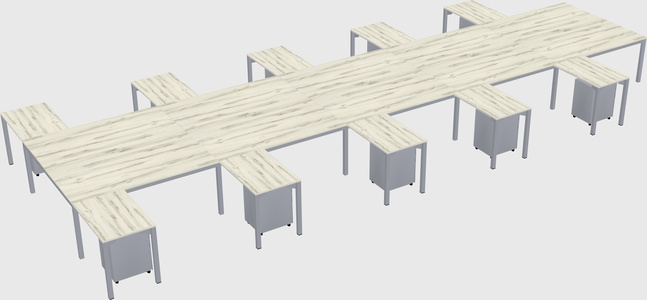 Shared l-shaped desk