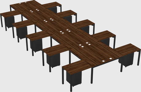Shared l-shaped desk