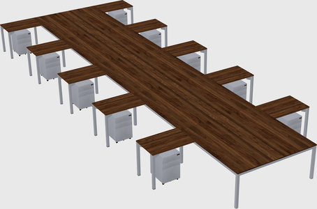 Shared l-shaped desk