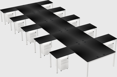 Shared l-shaped desk