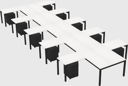 Shared l-shaped desk