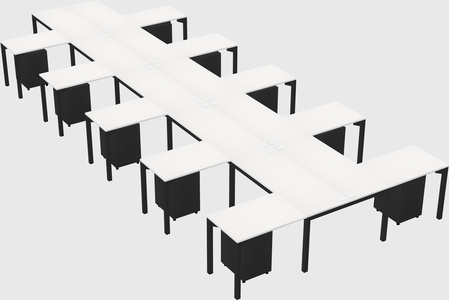 Shared l-shaped desk