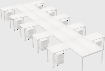 Shared l-shaped desk
