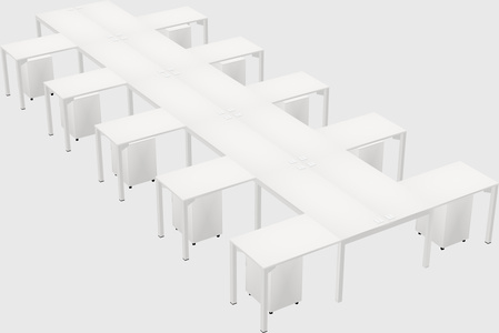 Shared l-shaped desk