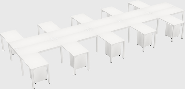 Shared l-shaped desk