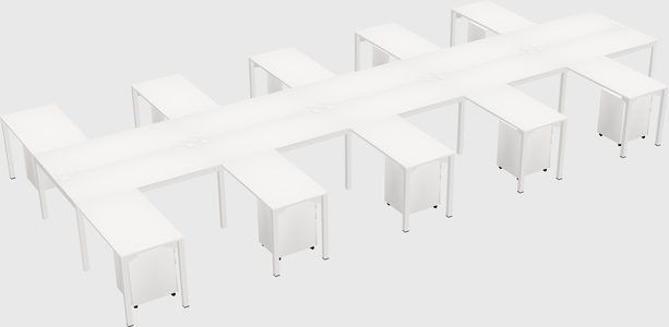 Shared l-shaped desk