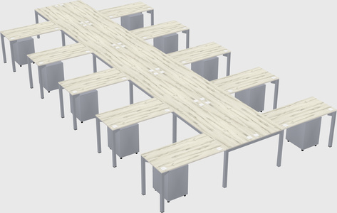 Shared l-shaped desk