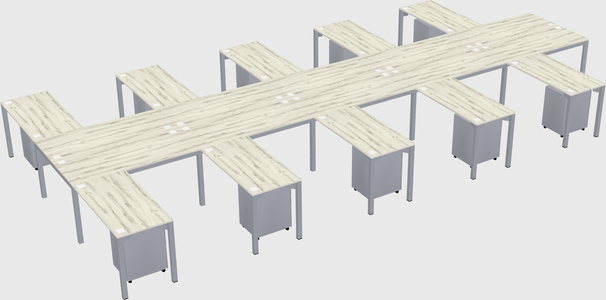 Shared l-shaped desk