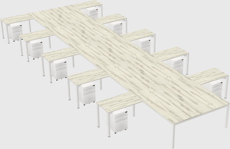 Shared l-shaped desk