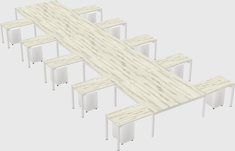 Shared l-shaped desk