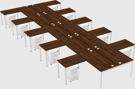 Shared l-shaped desk