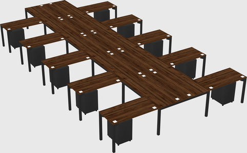 Shared l-shaped desk