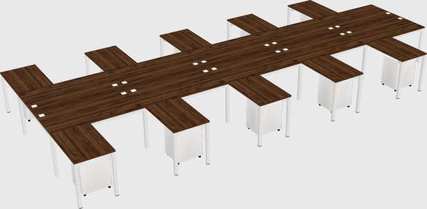 Shared l-shaped desk
