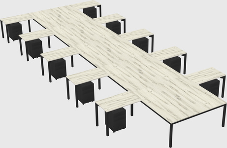 Shared l-shaped desk