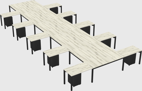 Shared l-shaped desk